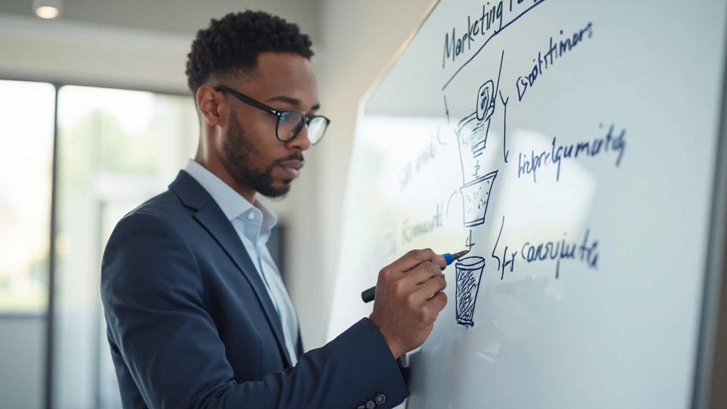 Digital marketing funnel visualization with conversion stages